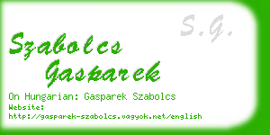 szabolcs gasparek business card